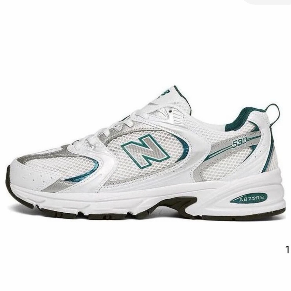New Balance 530 White and Green Sneakers
